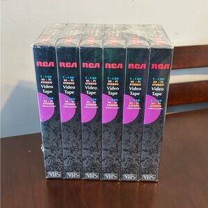 New, Sealed RCA T120 Hi-Fi Premium Grade VHS video tapes, pack of 6